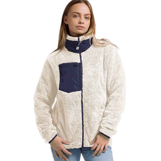 VESTE PERSONNALISABLE SHERPA FEMME MUSTAGHATA® 'ANOUK' - écru
