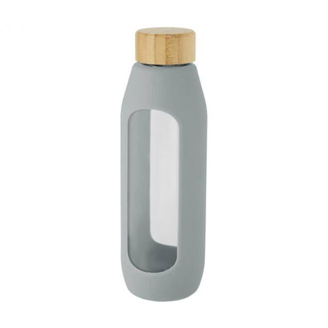 BOUTEILLE PERSONNALISEE VERRE BOROSILICATE 'SILIGRIP' - gris