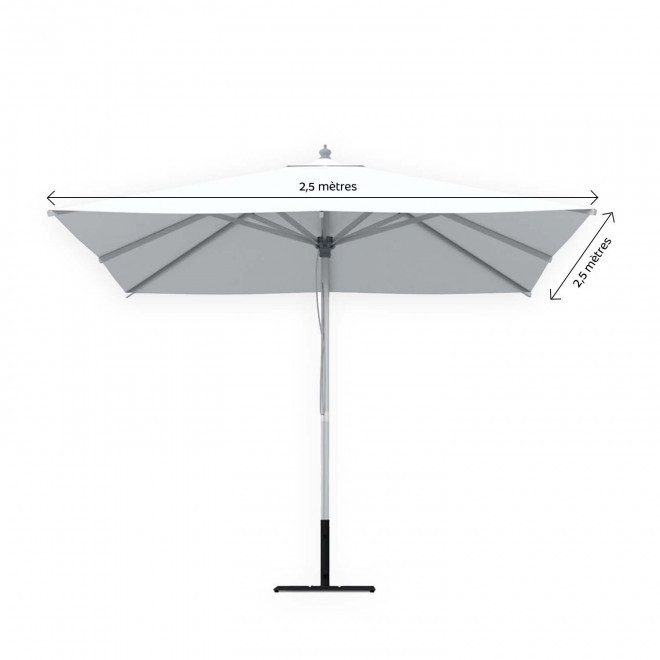 PARASOL ALUMINIUM CARRE 'SENTIDO QUADRI' - M : 2,5 x 2,5 m
