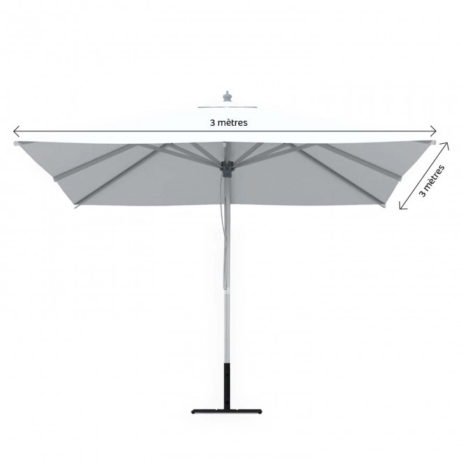 PARASOL ALUMINIUM CARRE 'SENTIDO QUADRI' - L : 3 x 3 m