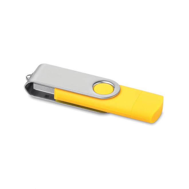 CLE USB OTG PERSONNALISABLE AVEC TYPE C ' TWISTER MATE' 4GO A 32GO - jaune