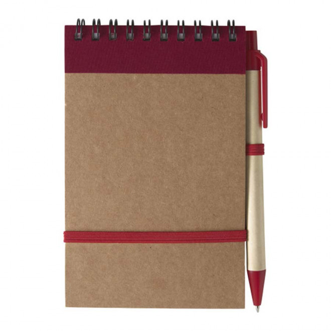 EXPRESS 24H - BLOC-NOTES PERSONNALISÉ AVEC STYLO 'PAPYRUS' LIGNÉ - rouge