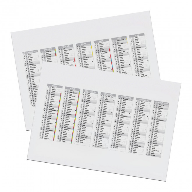 CALENDRIER REMBORDE PERSONNALISABLE 'CREDI' 55x39cm - 55 x 39 cm