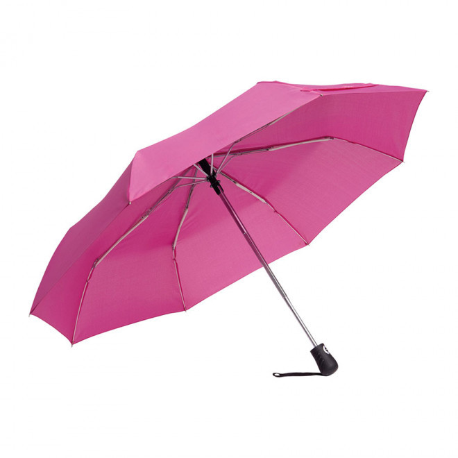 PARAPLUIE PUBLICITAIRE TEMPETE PLIABLE OUVERTURE AUTO 'THURSO' - rose