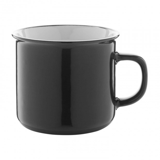 MUG PUBLICITAIRE EN CÉRAMIQUE DESIGN VINTAGE 'RONSIO' - noir