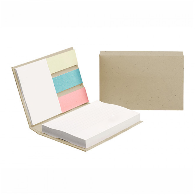 BLOC-NOTE PUBLICITAIRE RIGIDE HERBE 'STAVA RIGIDE' - brun