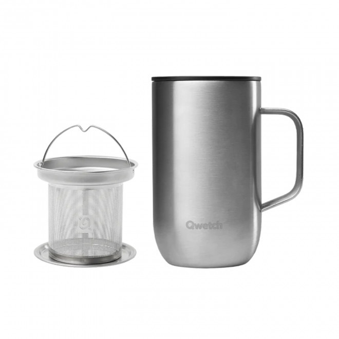 MUG ISOTHERME 470ML QWETCH PERSONNALISABLE 'TISANIERE' - inox