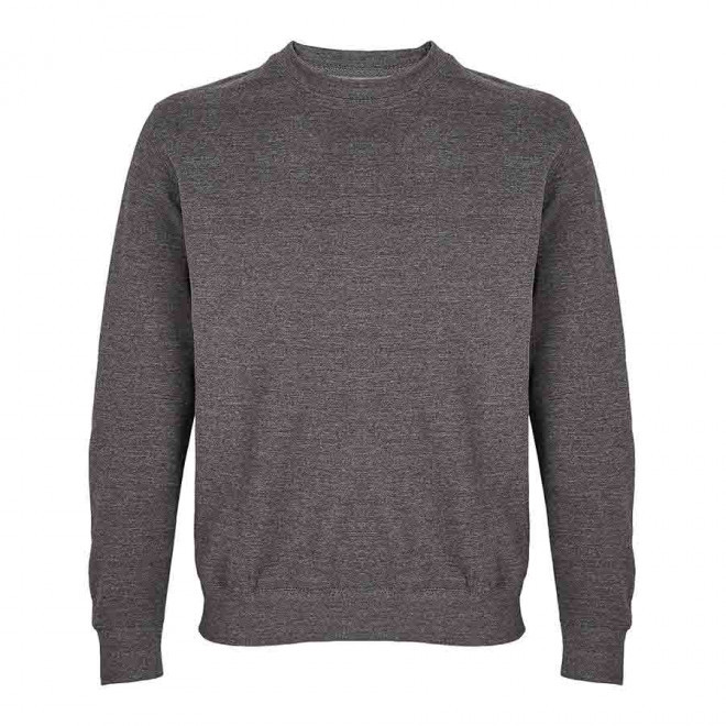 SWEAT COL ROND MIXTE PERSONNALISABLE 'COLUMBIA' - anthracite chiné