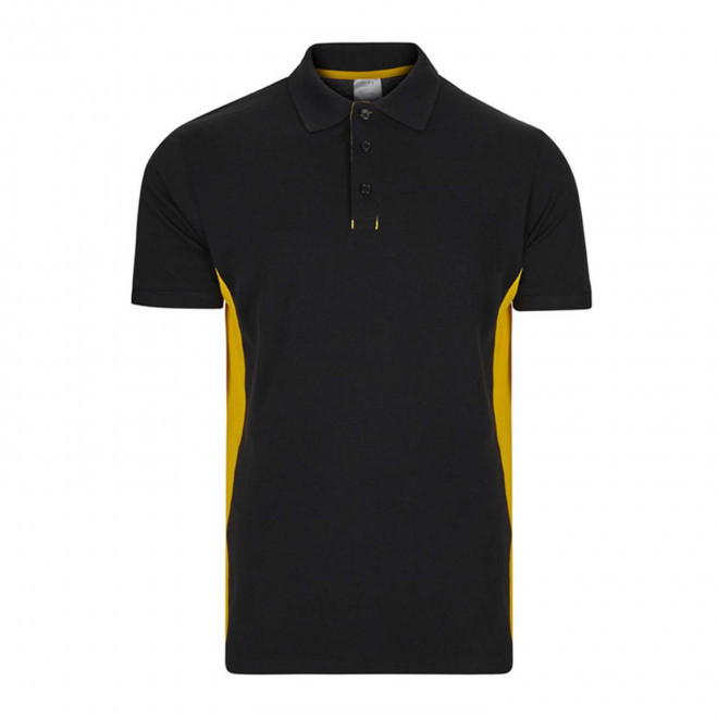 POLO PERSONNALISÉ BICOLORE MANCHES COURTES 'ALBANE MC' 180 GR/M² - black/yellow