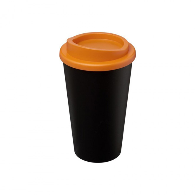 GOBELET PUBLICITAIRE ISOTHERME AMERICANO® 350 ML 'IBON' - noir/orange