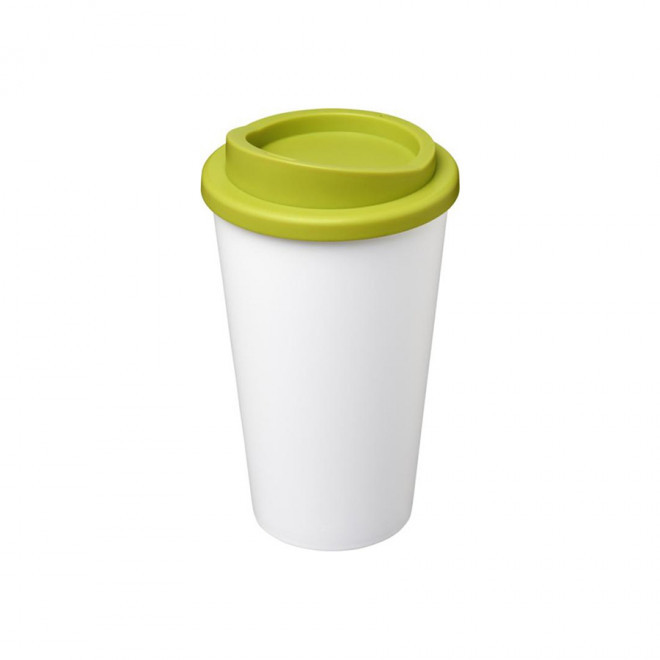 GOBELET PUBLICITAIRE ISOTHERME AMERICANO® 350 ML 'IBON' - blanc/citron vert