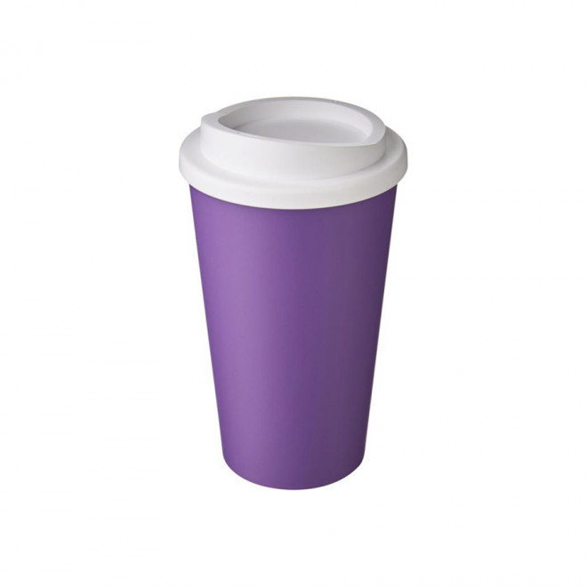 GOBELET PUBLICITAIRE ISOTHERME AMERICANO® 350 ML 'IBON' - violet/blanc