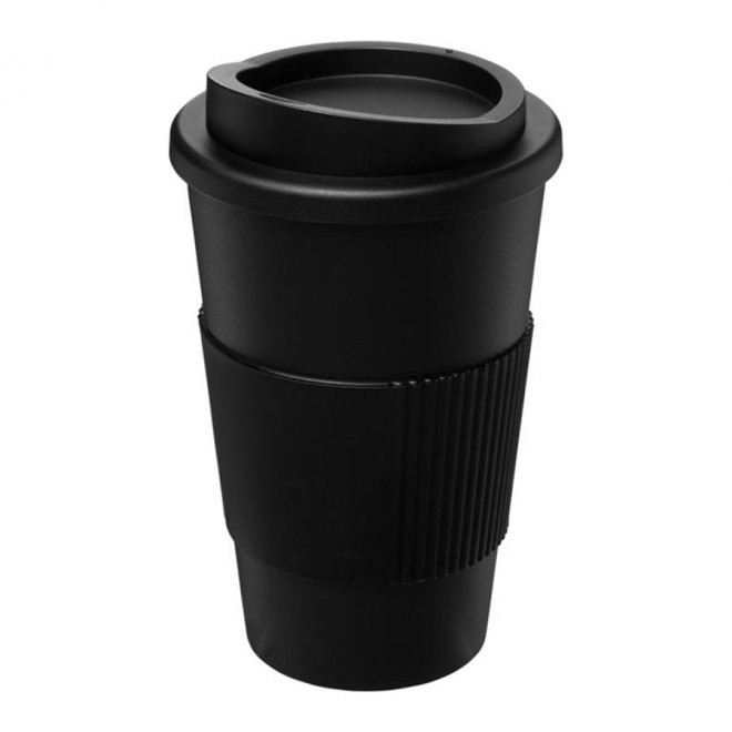 GOBELET PUBLICITAIRE GRIP ISOTHERME AMERICANO® 350 ML 'PULI' - noir