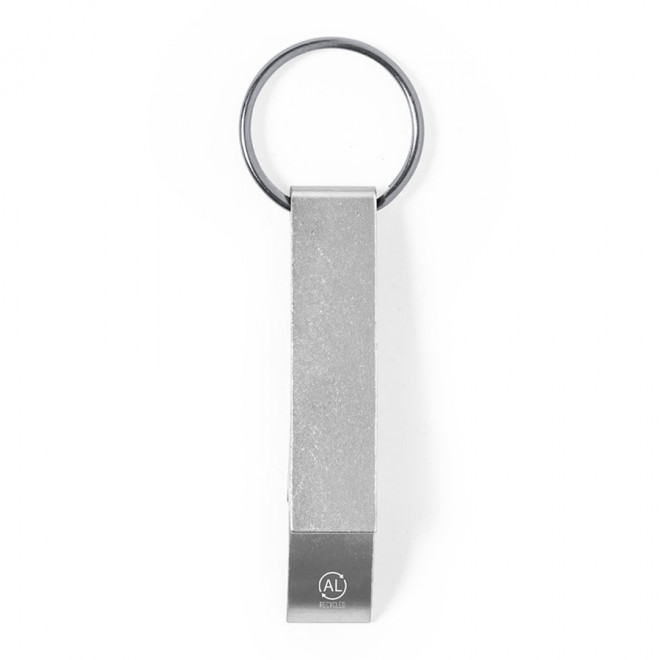 PORTE-CLÉS DÉCAPSULEUR PERSONNALISE 'OFFNER RECYCLE' - argenté