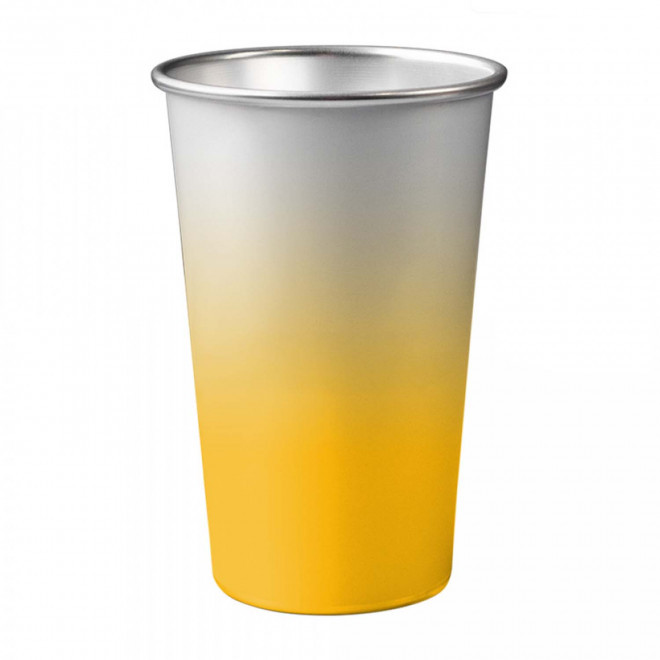 GOBELET MAGIQUE EN ALU RECYCLE 45CL PERSONNALISABLE 'DIVERTY' - jaune