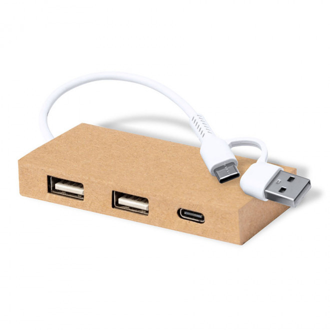 HUB PUBLICITAIRE EN CARTON RECYCLÉ 'HUCARTOU' - naturel