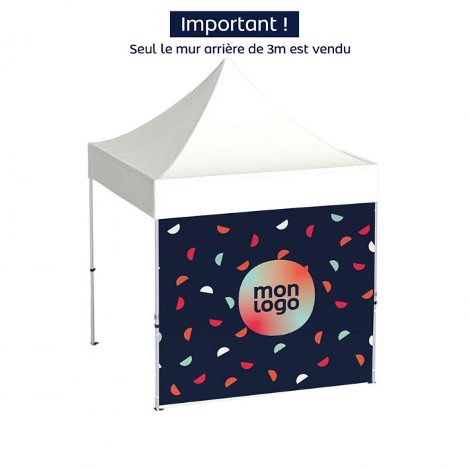 MUR PERSONNALISABLE POUR TENTE POPUP 3X3 'TELTA' - blanc