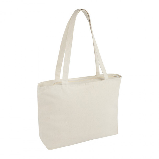 SAC SHOPPING PUBLICITAIRE ZIPPÉ 320G/M² 'PAVIR' - naturel