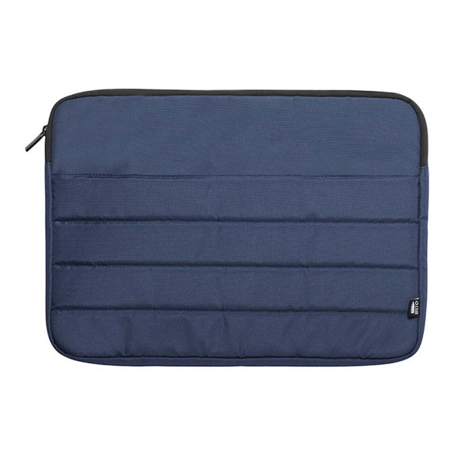 HOUSSE POUR ORDINATEUR PERSONNALISABLE EN RPET 'SIGA' - bleu marine