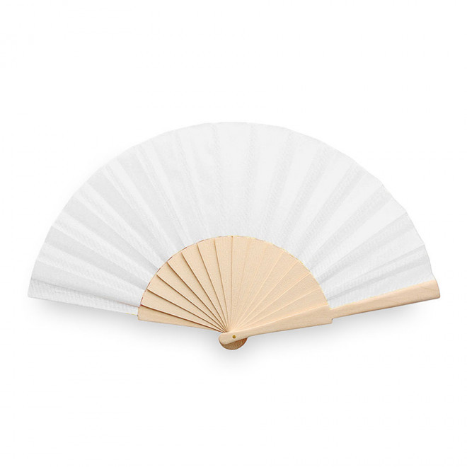 ÉVENTAIL PUBLICITAIRE EN BOIS 'FANNY WOOD' - blanc