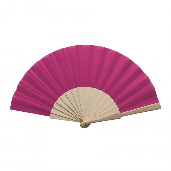 ÉVENTAIL PUBLICITAIRE EN BOIS 'FANNY WOOD' - fuchsia