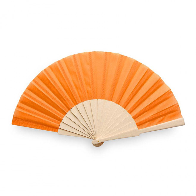 ÉVENTAIL PUBLICITAIRE EN BOIS 'FANNY WOOD' - orange