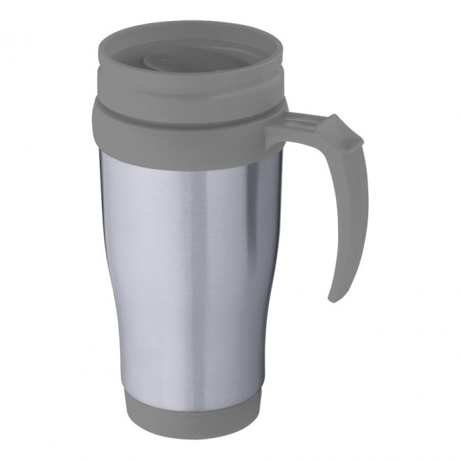 MUG ISOTHERME PERSONNALISABLE EN MÉTAL 'GILA' - gris