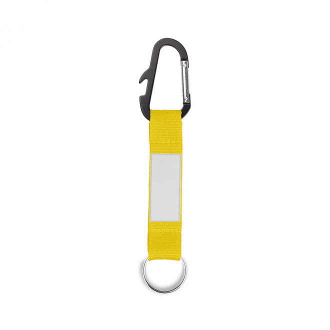 PORTE-CLÉS AVEC MOUSQUETON PERSONNALISABLE 'HOOKY DECAPS' - jaune