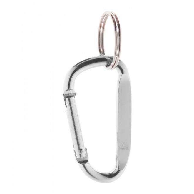 PORTE-CLES PUBLICITAIRE MOUSQUETON 'WALL RECYCLED' - argenté