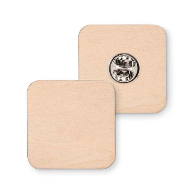 PINS PERSONNALISABLES EN BOIS 'YARI'  - carré
