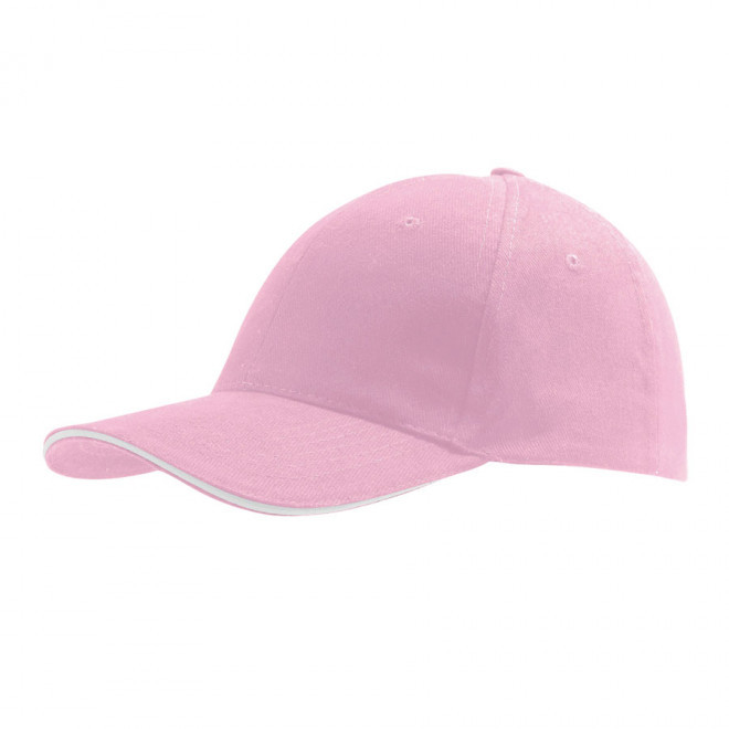CASQUETTE PUBLICITAIRE 'BUFFALO' 260 GR/M² - rose/blanc