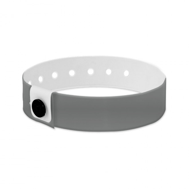 BRACELET PERSONNALISÉ EN VINYLE 'PUNCHY'  - argenté