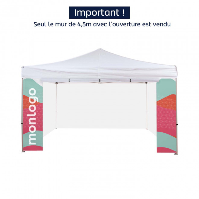 MUR PORTE CENTRALE TENTE PUBLICITAIRE 4.5 X3 "TELTA" - blanc