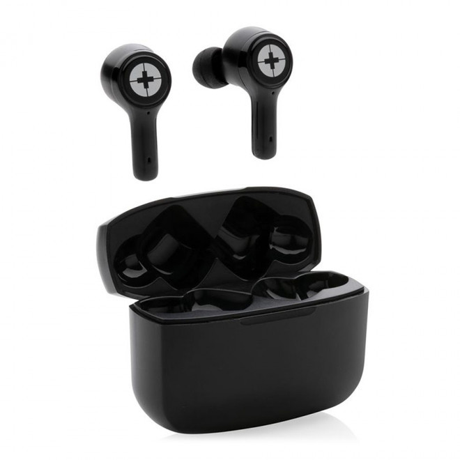 ÉCOUTEURS PUBLICITAIRE ANC TWS SWISS PEAK® 'REPROC' - noir