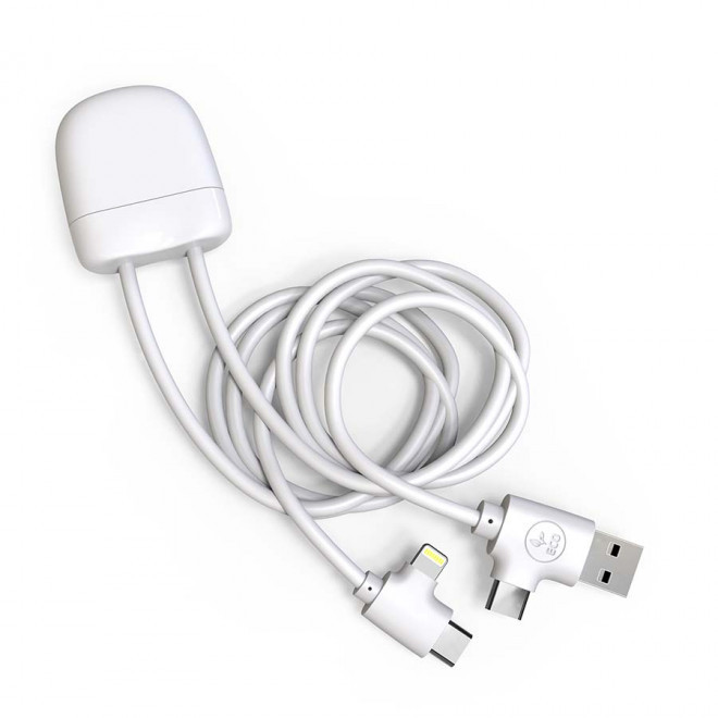 CÂBLE DE CHARGE PERSONNALISÉ 1 MÈTRE XOOPAR®  'ICE-C' - blanc