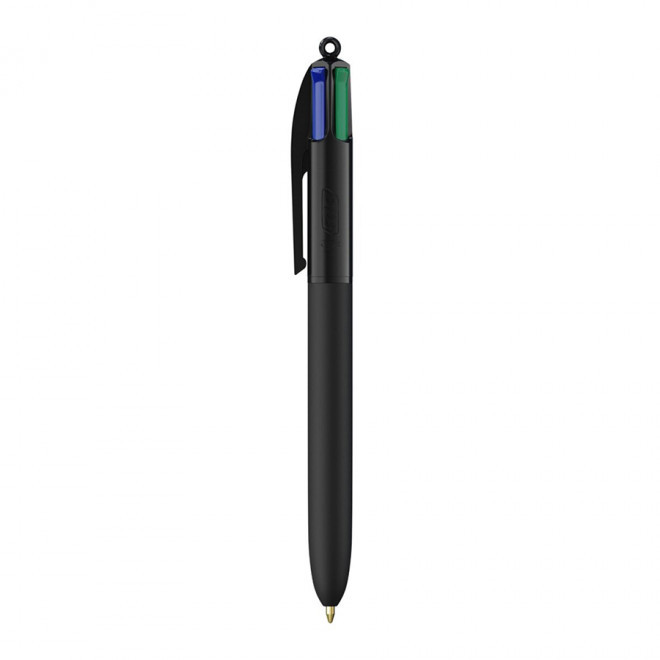 STYLO BIC® 4 COULEURS PERSONNALISÉ 'SOFT STYLE' - noir/noir