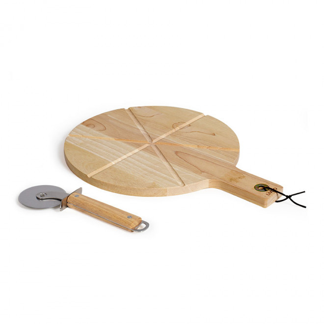 SET À PIZZA PERSONNALISABLE LIVOO® 'RODYO' - bois