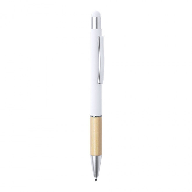 STYLO PUBLICITAIRE EN ALUMINUM 'ALUSTI SOFT TOUCH' - blanc