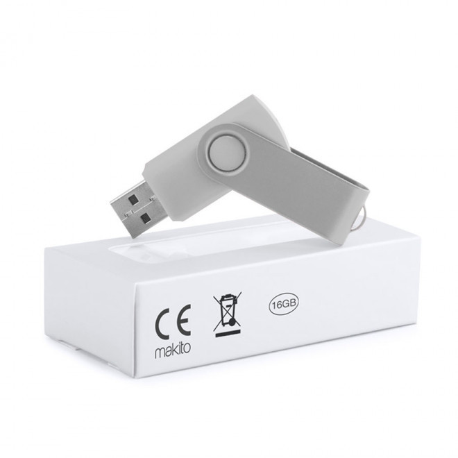 CLÉ USB PERSONNALISABLE 16 GO 'FULL COLOR TWISTER' - argenté