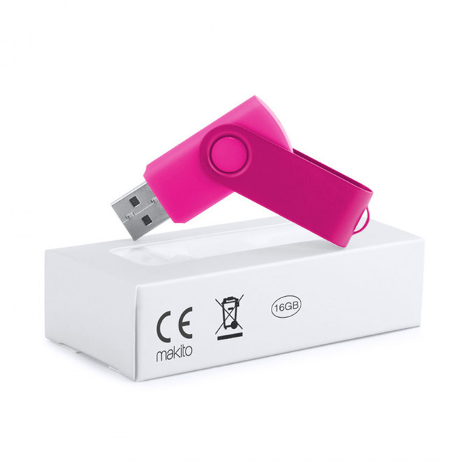 CLÉ USB PERSONNALISABLE 16 GO 'FULL COLOR TWISTER' - fuchsia