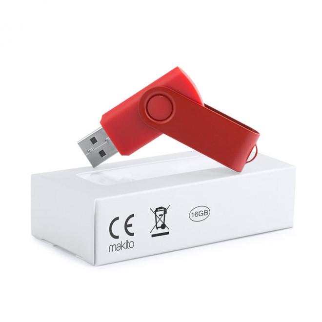 CLÉ USB PERSONNALISABLE 16 GO 'FULL COLOR TWISTER' - rouge