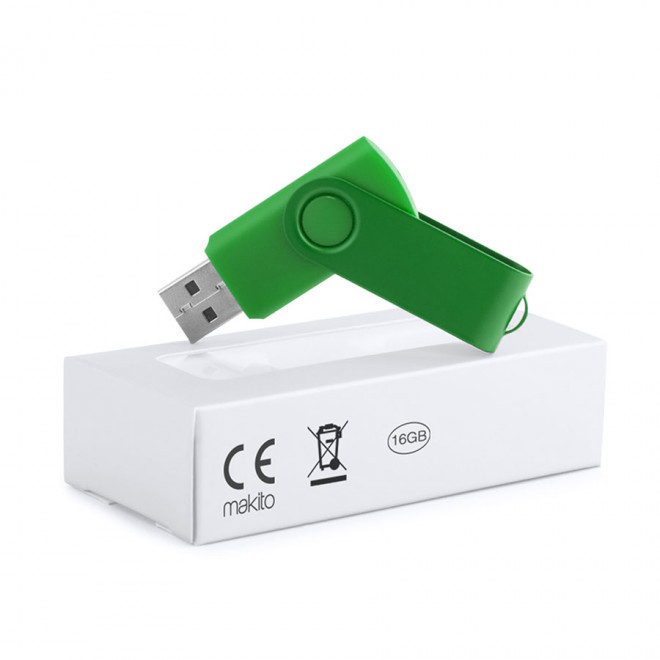 CLÉ USB PERSONNALISABLE 16 GO 'FULL COLOR TWISTER' - vert