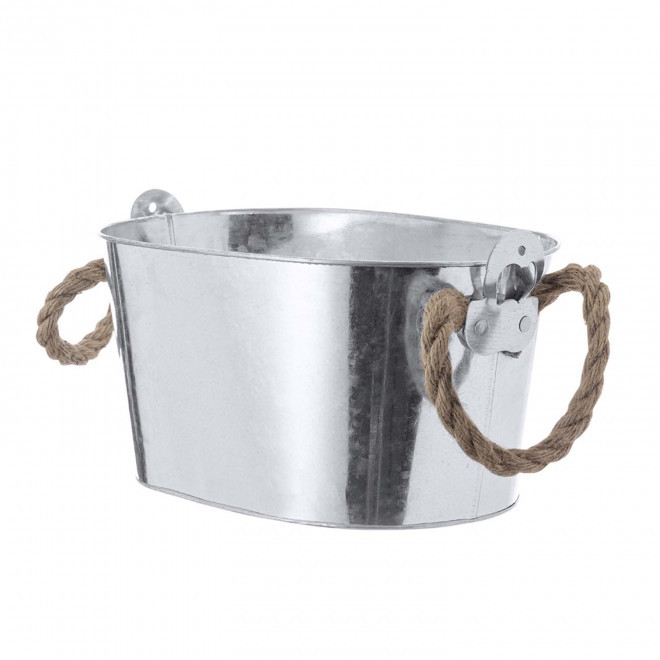 SEAU A BONBONS PERSONNALISABLE 6L 'CANDYBAR CORDE' - argenté