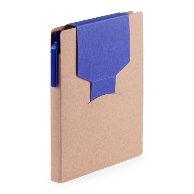 BLOC-NOTES PUBLICITAIRE AVEC STYLO MARQUE-PAGES 'NOTOU' - bleu