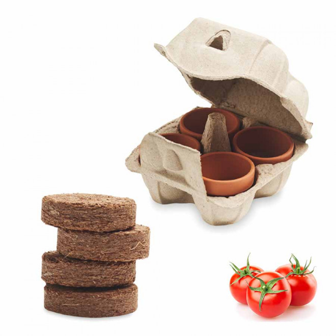 KIT DE PLANTATION PUBLICITAIRE PAPIER BLANC 'TERRI' - tomate