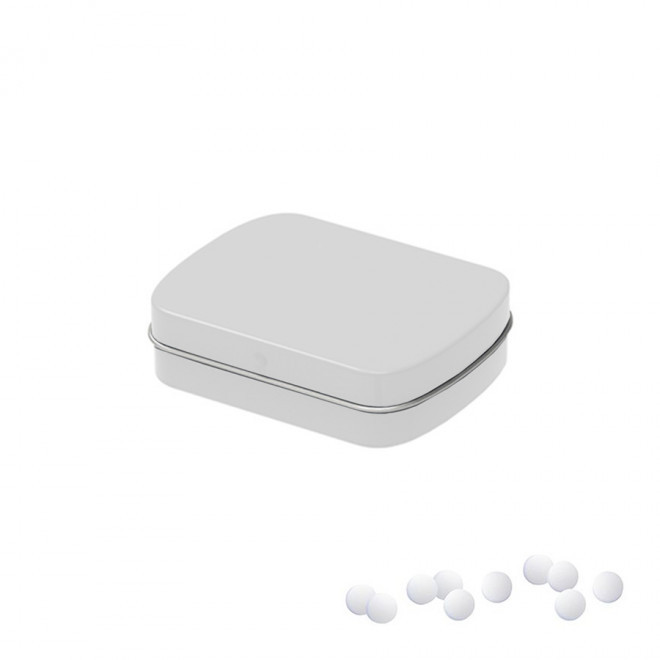 MINI BOITE A BONBON METALLIQUE PUBLICITAIRE 'VIMA' - blanc