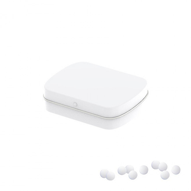 MINI BOITE A BONBON METALLIQUE PUBLICITAIRE 'VIMA' - blanc mat