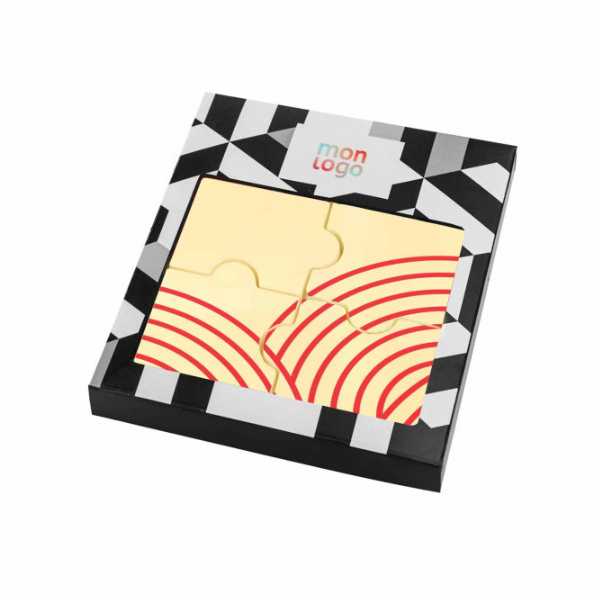 PUZZLE EN CHOCOLAT BLANC 4P PUBLICITAIRE 'CHOKO PUZZLE' - chocolat blanc