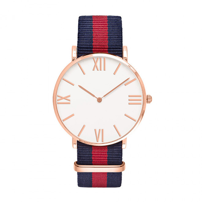 MONTRE PERSONNALISEE HOMME 'AXEL' - doré/marine/rouge