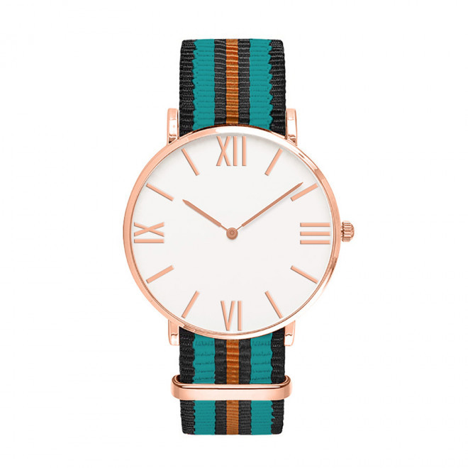MONTRE PERSONNALISEE HOMME 'AXEL' - doré/turquoise/brun/noir